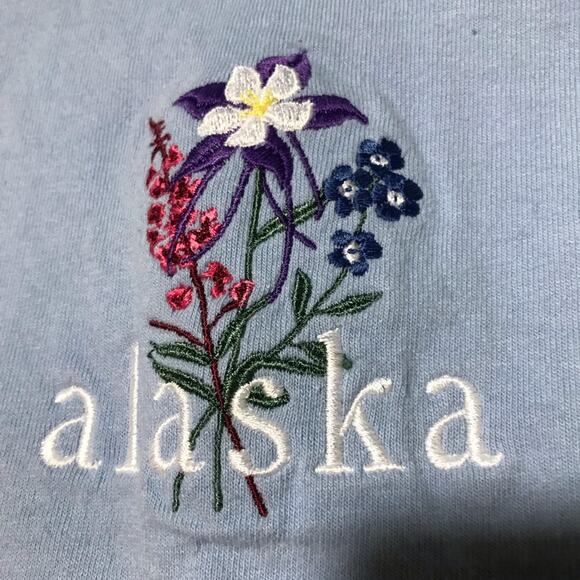 Vintage prairie mountain single stitch USA cotton Alaska tshirt embroidered - Picture 5 of 10